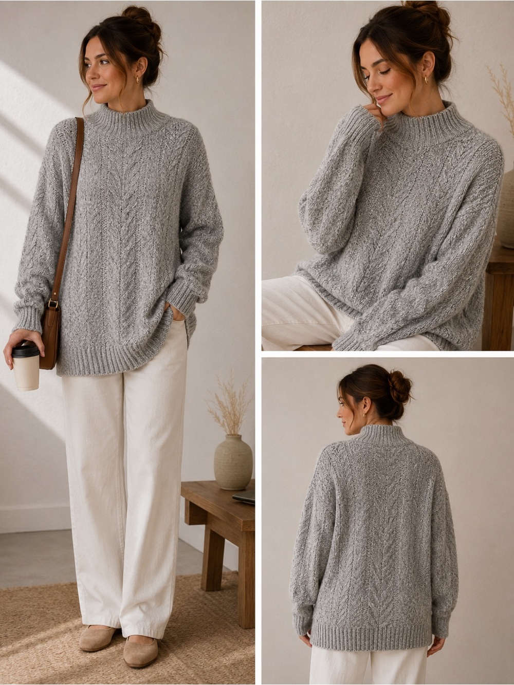 Joie Women’s Gray Textured Knit Sweater – Size L – New with Tags
